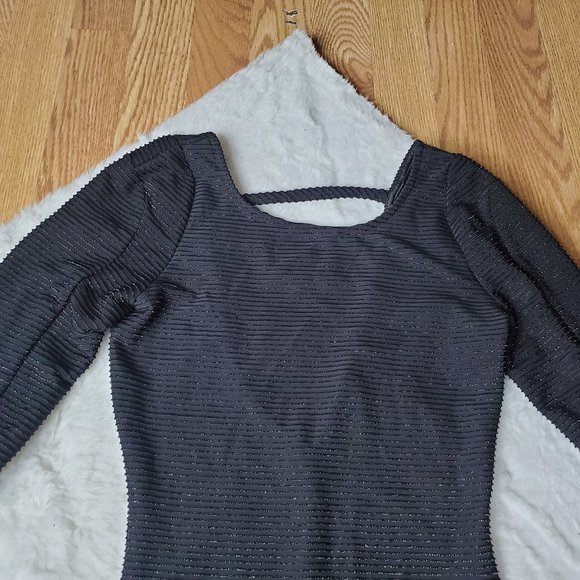 ALT B SHIMMERY LITTLE BLACK DRESS with CUTOUT BACK - Picture 2 of 6